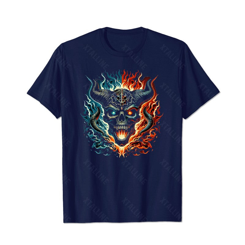 Skull Skeleton T0 5D2C 013 Men T Shirts Big and Tall Men Shirts Plus Size Short Sleeve Fashion Casual T Shirt Graphic Tee Shirts Tshirts