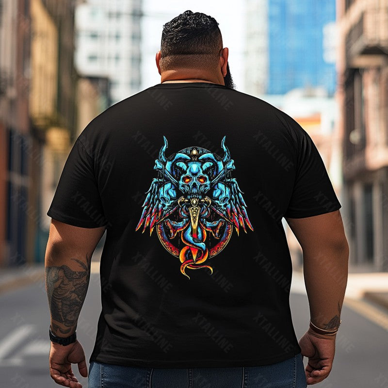 Skull Skeleton T2 5D2C 029 Men T Shirts Big and Tall Men Shirts Plus Size Short Sleeve Fashion Casual T Shirt Graphic Tee Shirts Tshirts