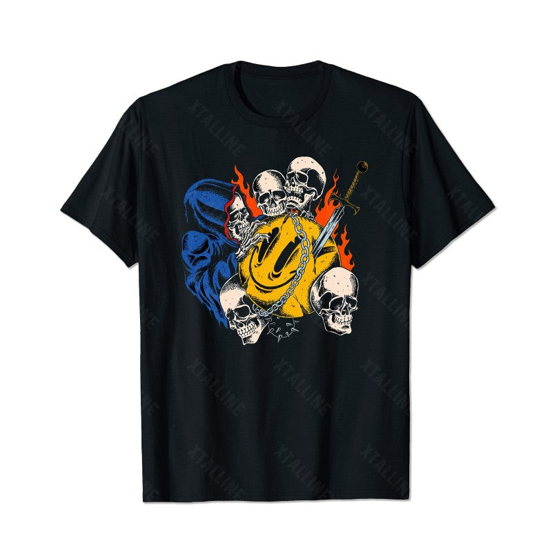 Skull Skeleton T0 5D2C 134 Men T Shirts Big and Tall Men Shirts Plus Size Short Sleeve Fashion Casual T Shirt Graphic Tee Shirts Tshirts