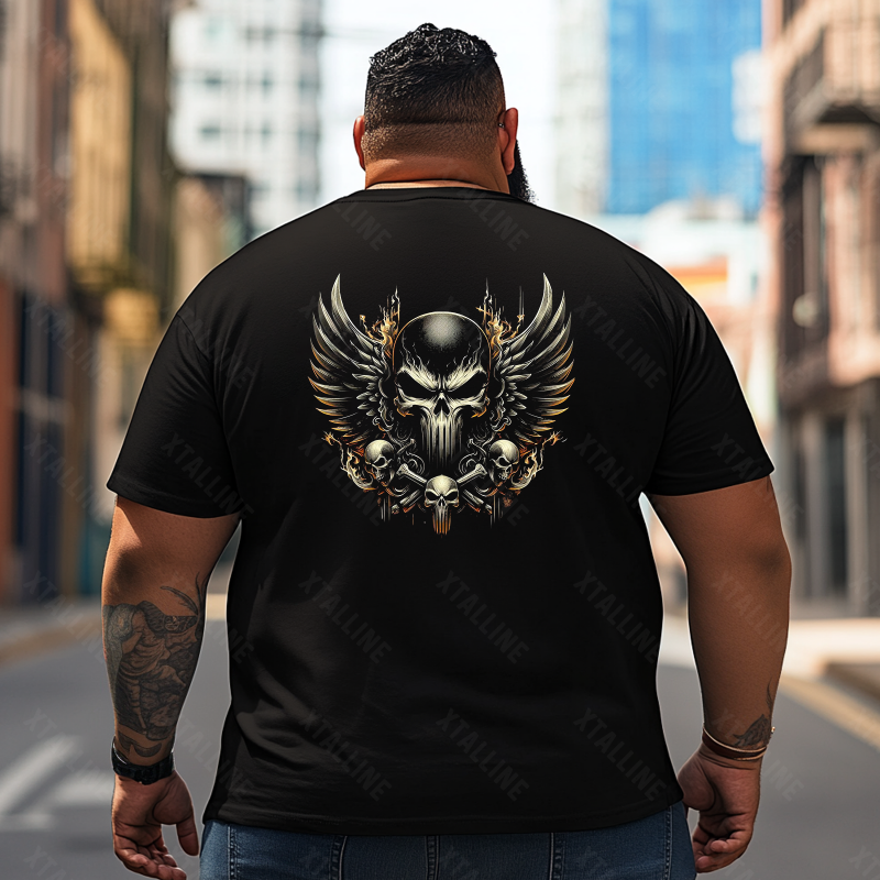 Skull Skeleton T2 5D2E 027 Men T Shirts Big and Tall Men Shirts Plus Size Short Sleeve Fashion Casual T Shirt Graphic Tee Shirts Tshirts