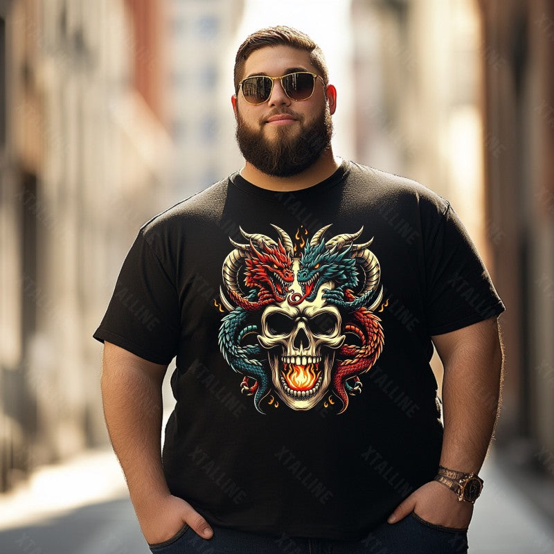 Skull Skeleton T0 5D2C 007 Men T Shirts Big and Tall Men Shirts Plus Size Short Sleeve Fashion Casual T Shirt Graphic Tee Shirts Tshirts