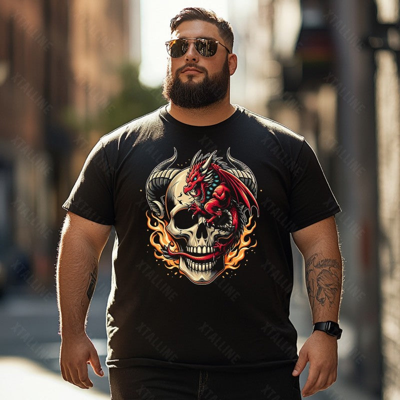 Skull Skeleton T0 5D2C 009 Men T Shirts Big and Tall Men Shirts Plus Size Short Sleeve Fashion Casual T Shirt Graphic Tee Shirts Tshirts