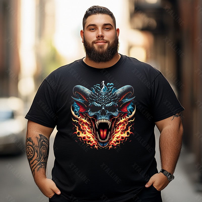 Skull Skeleton T0 5D2C 011 Men T Shirts Big and Tall Men Shirts Plus Size Short Sleeve Fashion Casual T Shirt Graphic Tee Shirts Tshirts