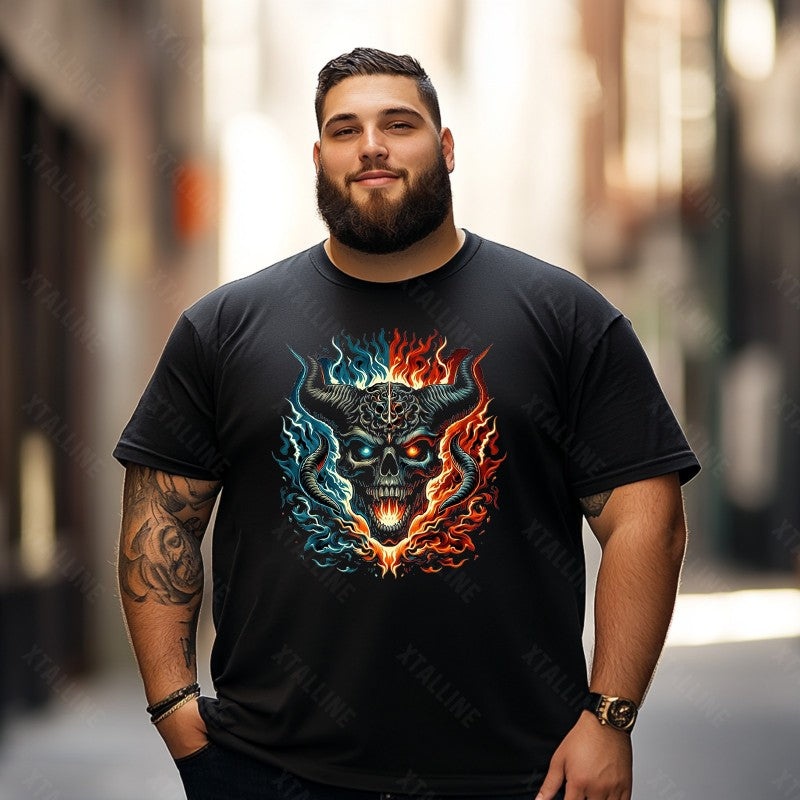 Skull Skeleton T0 5D2C 013 Men T Shirts Big and Tall Men Shirts Plus Size Short Sleeve Fashion Casual T Shirt Graphic Tee Shirts Tshirts