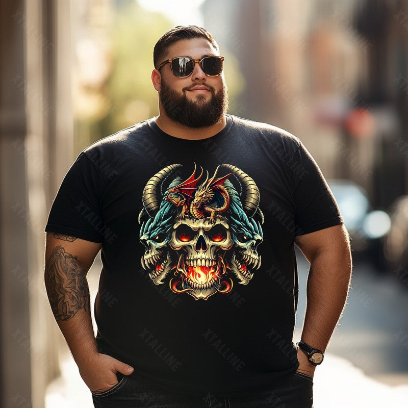 Skull Skeleton T0 5D2C 017 Men T Shirts Big and Tall Men Shirts Plus Size Short Sleeve Fashion Casual T Shirt Graphic Tee Shirts Tshirts