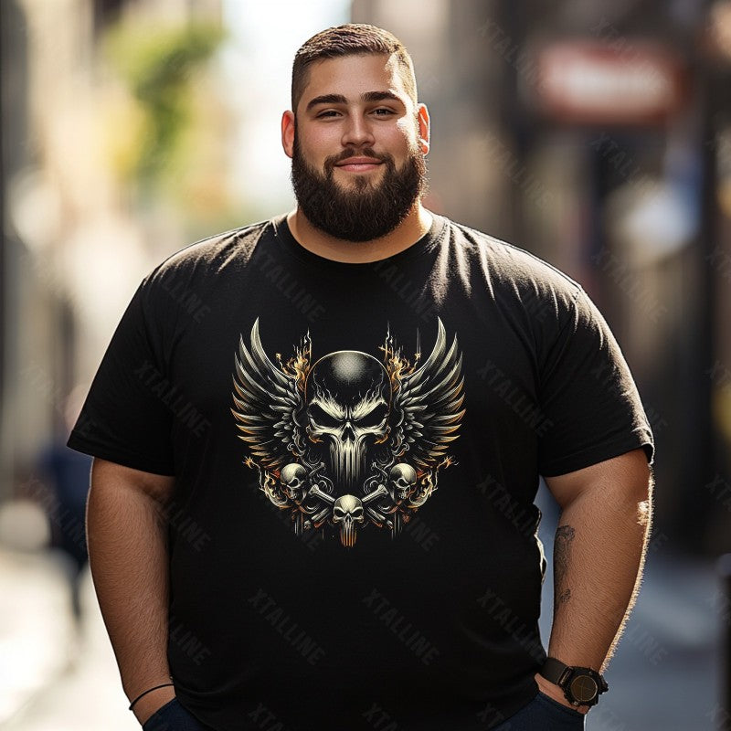 Skull Skeleton T0 5D2E 027 Men T Shirts Big and Tall Men Shirts Plus Size Short Sleeve Fashion Casual T Shirt Graphic Tee Shirts Tshirts