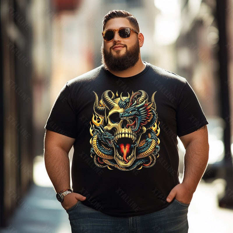 Skull Skeleton T0 5D2E 031 Men T Shirts Big and Tall Men Shirts Plus Size Short Sleeve Fashion Casual T Shirt Graphic Tee Shirts Tshirts