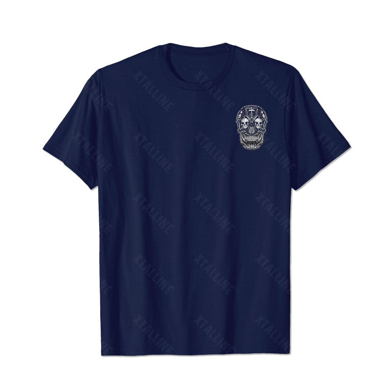 Skull Skeleton T2 5D2C 006 Men T Shirts Big and Tall Men Shirts Plus Size Short Sleeve Fashion Casual T Shirt Graphic Tee Shirts Tshirts