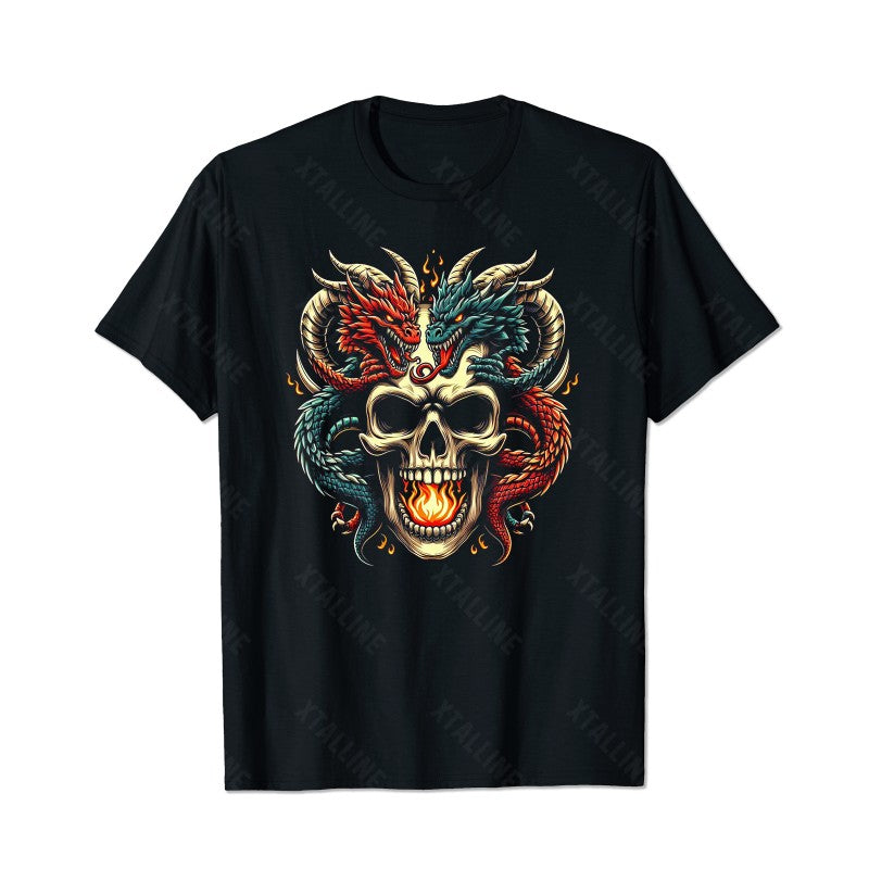 Skull Skeleton T0 5D2C 007 Men T Shirts Big and Tall Men Shirts Plus Size Short Sleeve Fashion Casual T Shirt Graphic Tee Shirts Tshirts