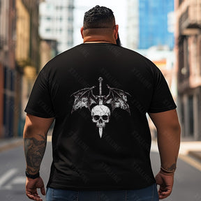 Skull Skeleton T2 5D2C 012 Men T Shirts Big and Tall Men Shirts Plus Size Short Sleeve Fashion Casual T Shirt Graphic Tee Shirts Tshirts