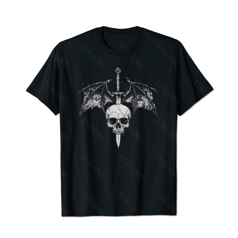 Skull Skeleton T0 5D2C 012 Men T Shirts Big and Tall Men Shirts Plus Size Short Sleeve Fashion Casual T Shirt Graphic Tee Shirts Tshirts