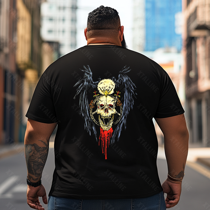 Skull Skeleton T2 5D2E 001 Men T Shirts Big and Tall Men Shirts Plus Size Short Sleeve Fashion Casual T Shirt Graphic Tee Shirts Tshirts