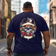 Skull Skeleton T2 5D2E 002 Men T Shirts Big and Tall Men Shirts Plus Size Short Sleeve Fashion Casual T Shirt Graphic Tee Shirts Tshirts