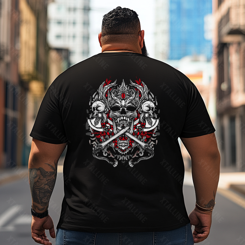 Skull Skeleton T2 5D2E 003 Men T Shirts Big and Tall Men Shirts Plus Size Short Sleeve Fashion Casual T Shirt Graphic Tee Shirts Tshirts