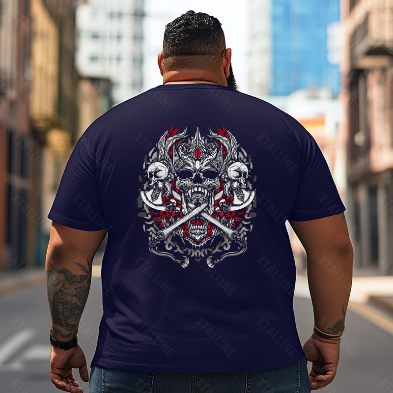 Skull Skeleton T2 5D2E 003 Men T Shirts Big and Tall Men Shirts Plus Size Short Sleeve Fashion Casual T Shirt Graphic Tee Shirts Tshirts