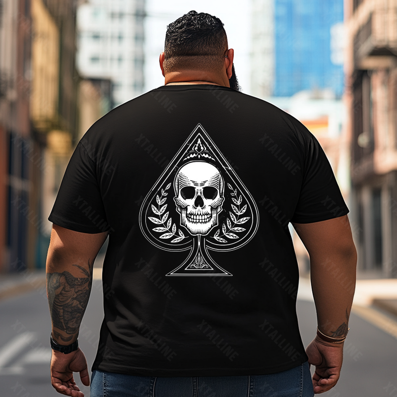 Skull Skeleton T2 5D2E 004 Men T Shirts Big and Tall Men Shirts Plus Size Short Sleeve Fashion Casual T Shirt Graphic Tee Shirts Tshirts