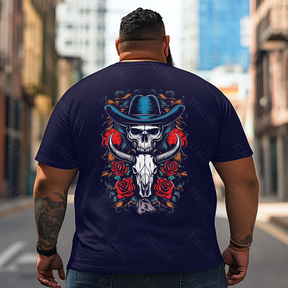 Skull Skeleton T2 5D2E 029 Men T Shirts Big and Tall Men Shirts Plus Size Short Sleeve Fashion Casual T Shirt Graphic Tee Shirts Tshirts