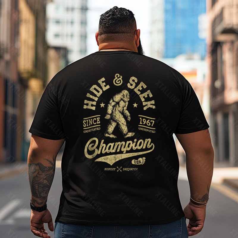 Bigfoot Sasquatch Yeti T0 5D2F 075 Men T Shirts Big and Tall Men Shirts Plus Size Short Sleeve Fashion Casual T Shirt Graphic Tee Shirts Tshirts